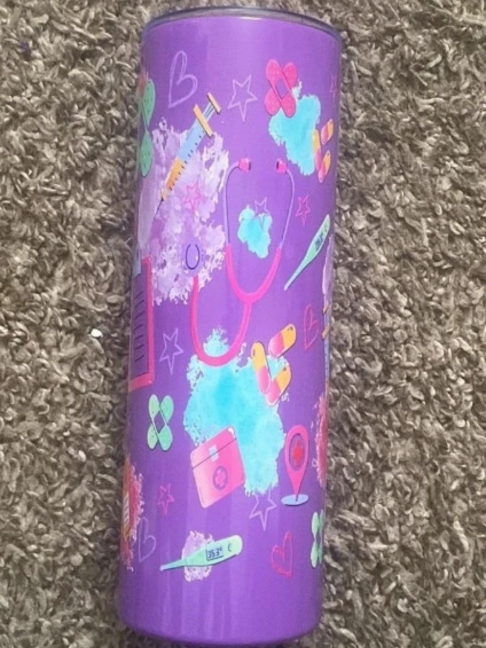 Purple Medical-Themed Insulated Tumbler - Travel Drinkware